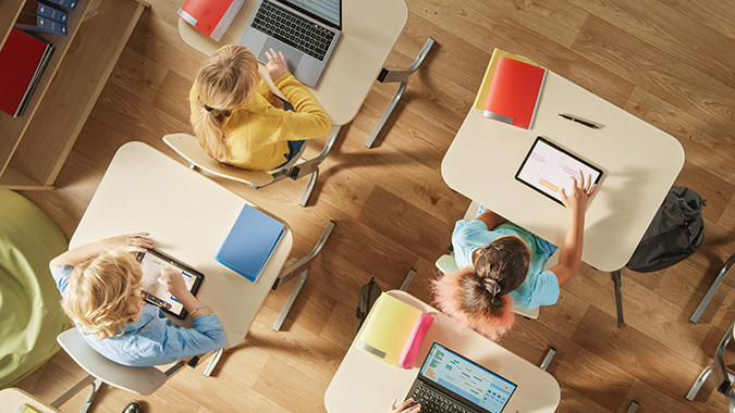 Overhead of a classroom.